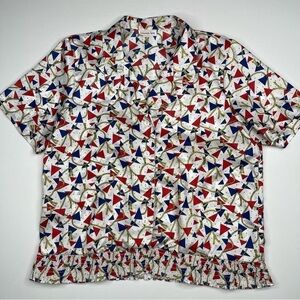 Vintage Button Top Nautical Coastal Marine Ocean Sailing Nantucket Boating Beach